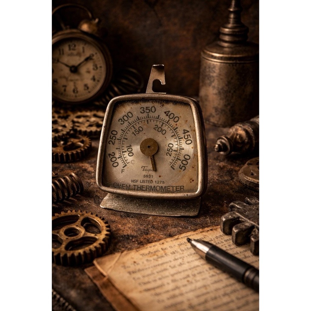 Vintage Taylor 5931 Oven Thermometer Industrial Steampunk Decor 3 1/4"